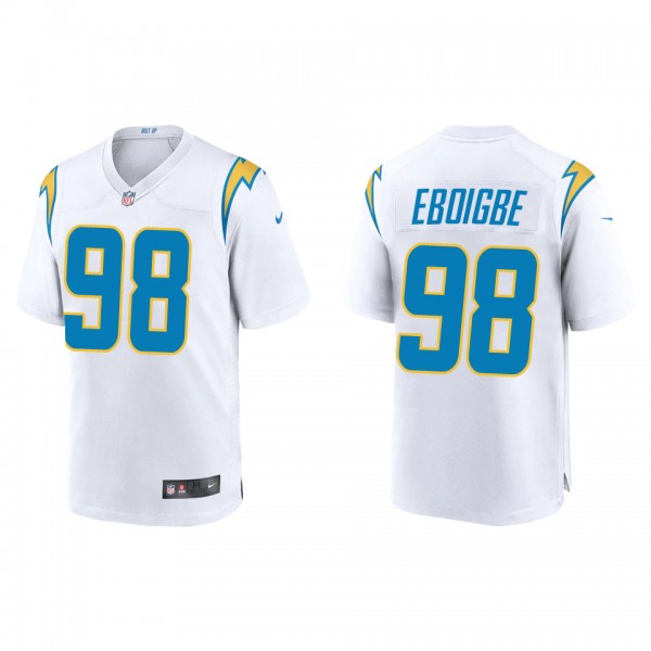 Men's Justin Eboigbe Los Angeles Chargers White Ga...