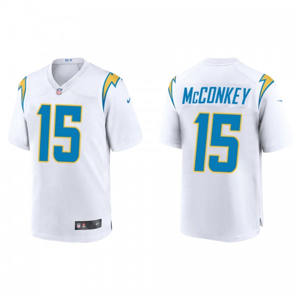 Men's Ladd McConkey Los Angeles Chargers White Gam...