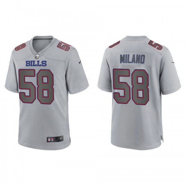 Men's Buffalo Bills Matt Milano Gray Atmosphere Fa...