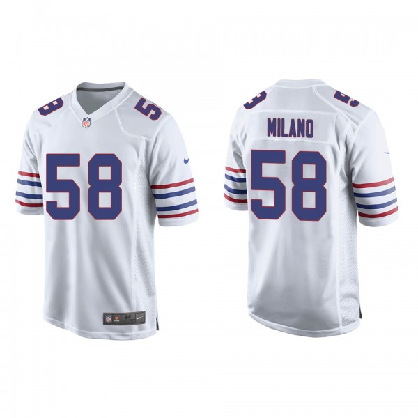 Men's Buffalo Bills Matt Milano White Alternate Ga...
