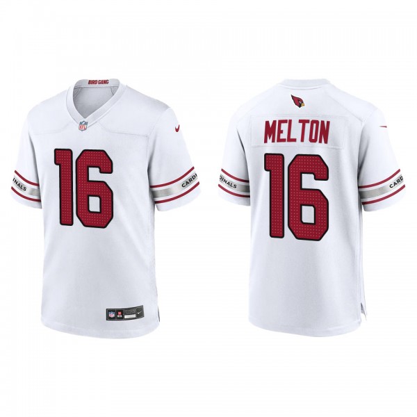 Men's Max Melton Arizona Cardinals White Game Jers...