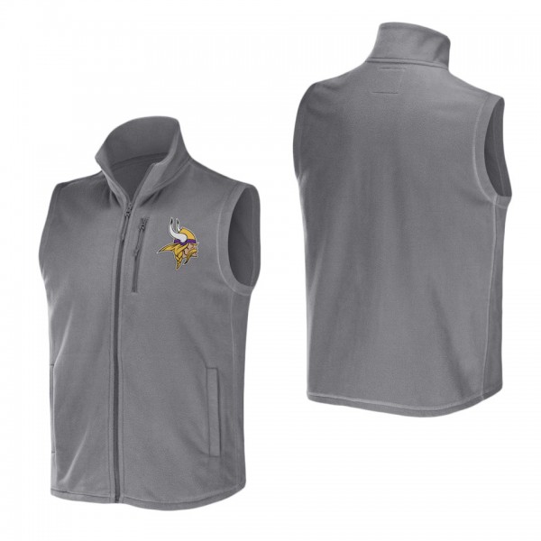 Men's Minnesota Vikings NFL x Darius Rucker Collection by Fanatics Gray Polar Fleece Full-Zip Vest