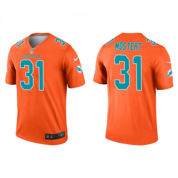Men's Miami Dolphins Raheem Mostert Orange Inverte...