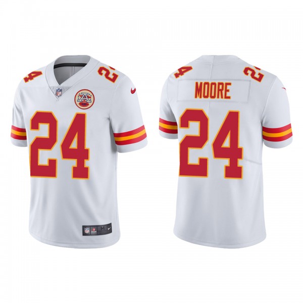 Men's Kansas City Chiefs Skyy Moore White 2022 NFL Draft Vapor Limited Jersey