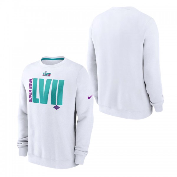 Men's Super Bowl LVII Nike White Pullover Sweatshi...
