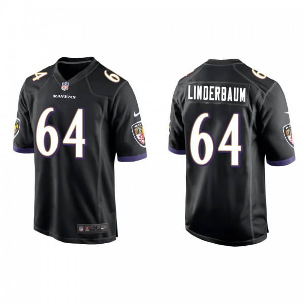 Men's Baltimore Ravens Tyler Linderbaum Black Game...