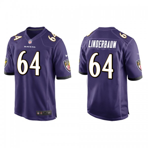 Men's Baltimore Ravens Tyler Linderbaum Purple Gam...