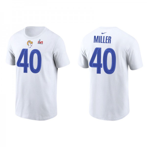 Men's Los Angeles Rams Von Miller White Super Bowl...