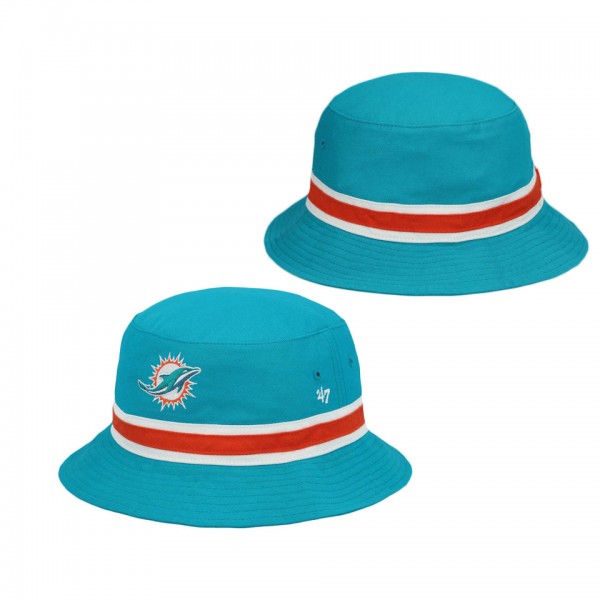 Men's Miami Dolphins '47 Aqua Striped Bucket Hat