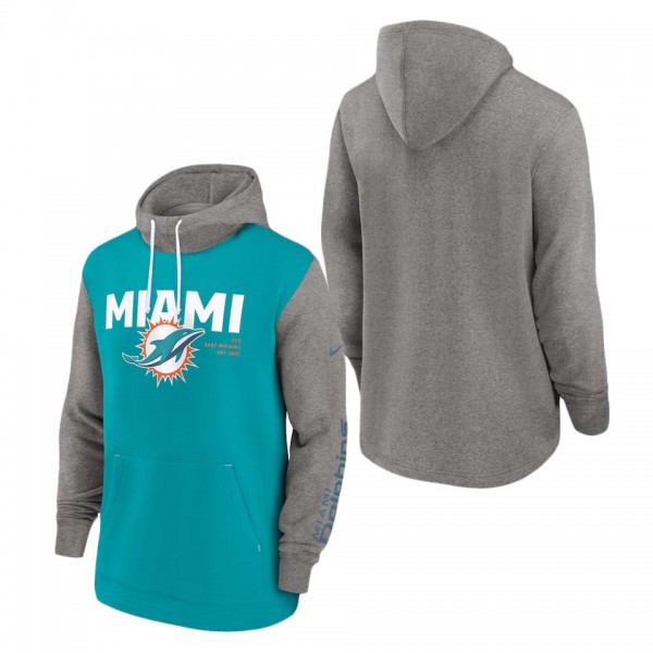 Men's Miami Dolphins Nike Aqua Fashion Color Block...