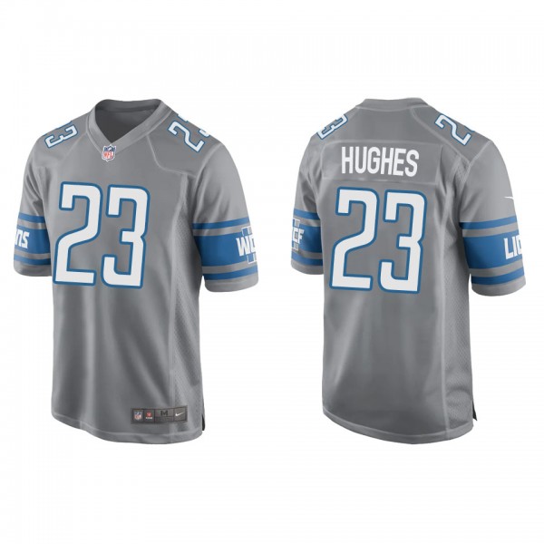 Men's Detroit Lions Mike Hughes Silver Game Jersey