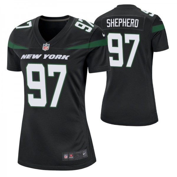 New York Jets #97 Nathan Shepherd Nike Black Women...