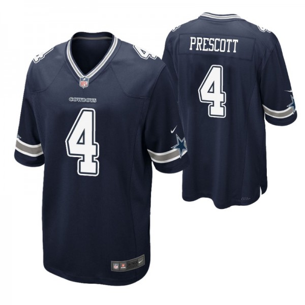 Men's - Dallas Cowboys #4 Dak Prescott Navy Nike G...
