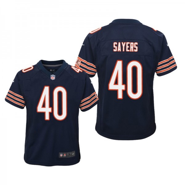 Youth - Chicago Bears #40 Gale Sayers Navy Nike Te...