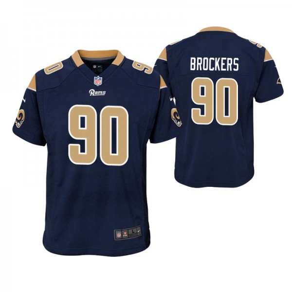 Youth - Los Angeles Rams #90 Michael Brockers Navy...