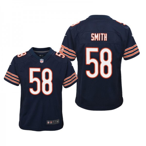 Youth - Chicago Bears #58 Roquan Smith Navy Nike T...