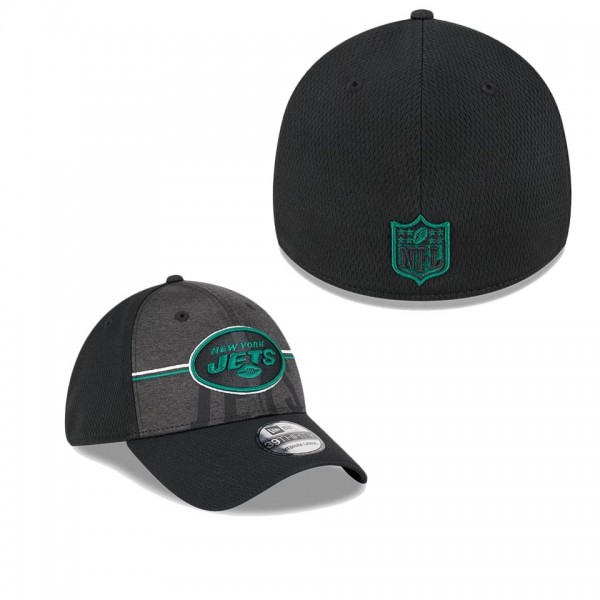 Men's New York Jets Black 2023 NFL Training Camp Team Colorway 39THIRTY Flex Fit Hat