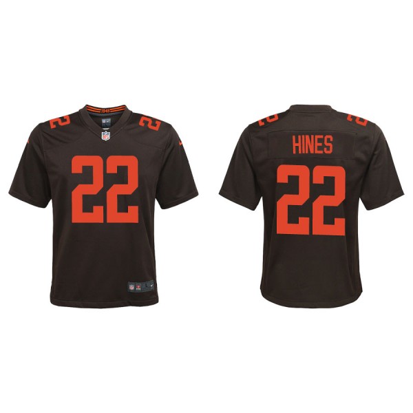 Youth Cleveland Browns Nyheim Hines Brown Alternat...