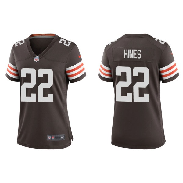 Women's Cleveland Browns Nyheim Hines Brown Game J...