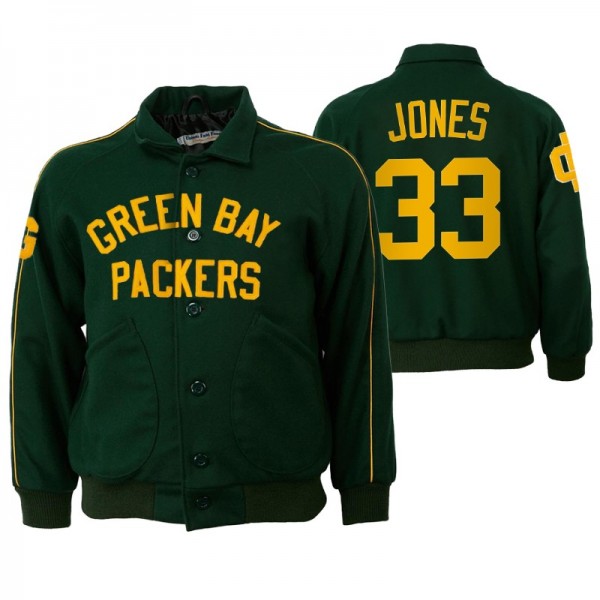 Aaron Jones No. 33 Green Bay Packers Green Full-Sn...