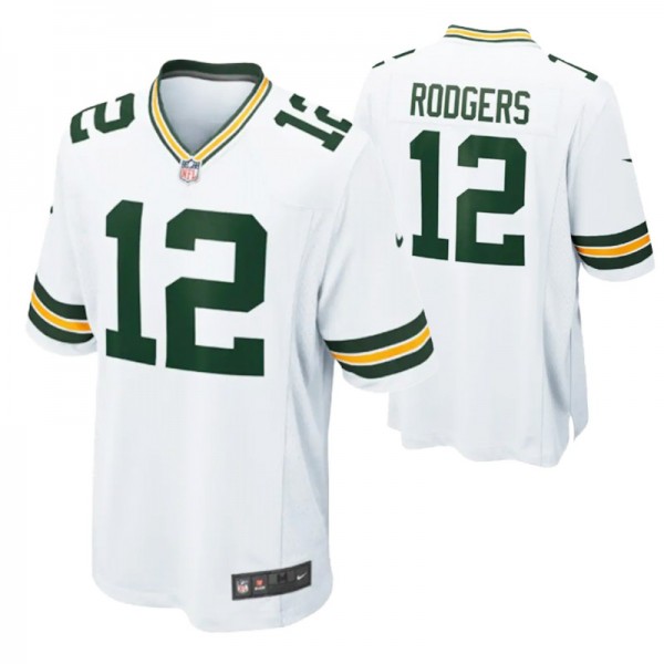 Men's Green Bay Packers Aaron Rodgers #12 Game Whi...