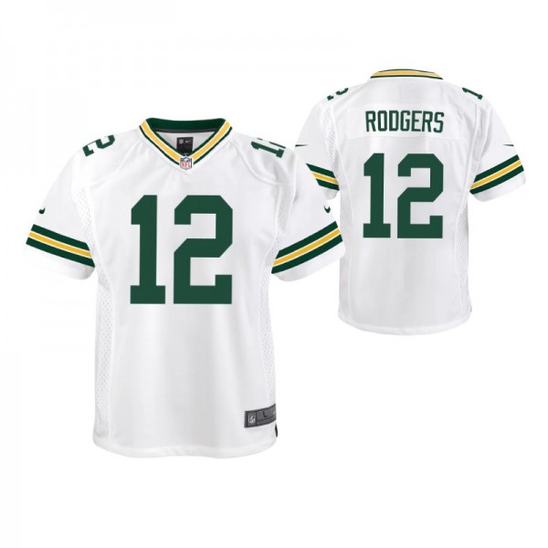 Green Bay Packers Aaron Rodgers #12 White Game You...
