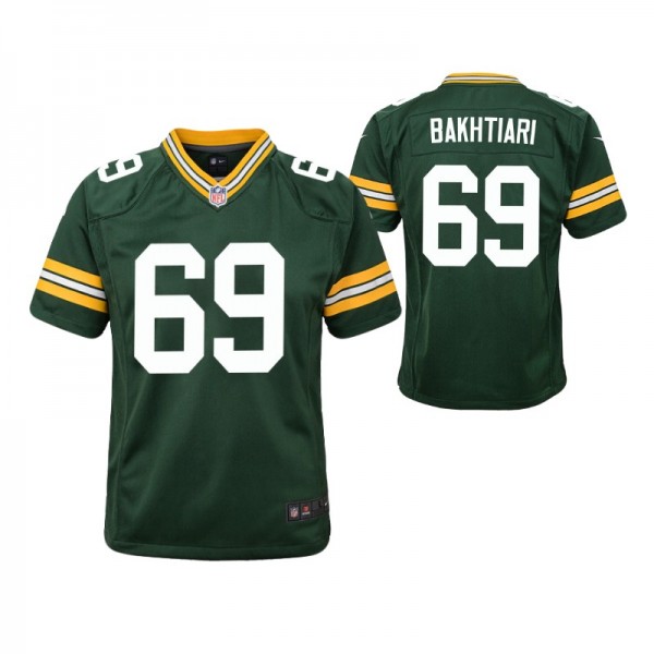 Green Bay Packers David Bakhtiari #69 Green Game Y...