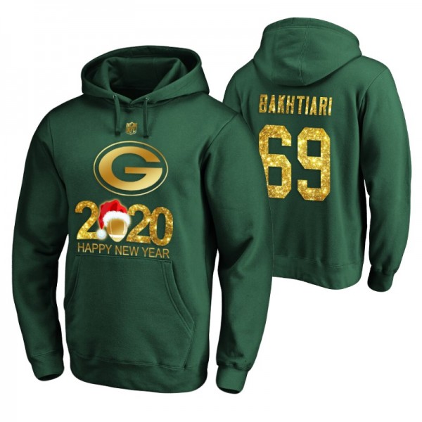 Green Bay Packers David Bakhtiari 2020 Happy New Year Green Team Logo Pullover Hoodie