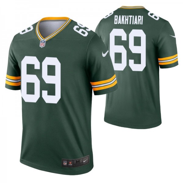 Men's David Bakhtiari #69 Green Bay Packers Green ...