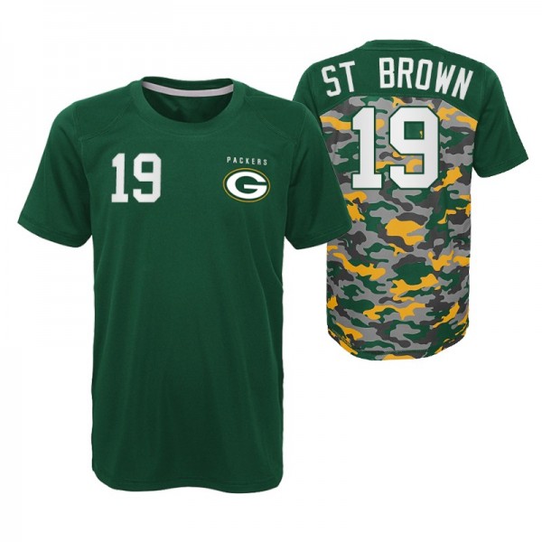 Green Bay Packers #19 Equanimeous St. Brown Extra Yardage Green T-Shirt Camo