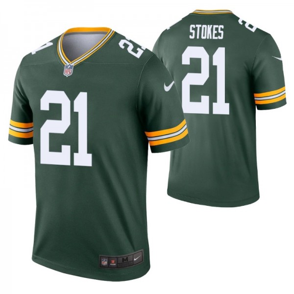 Green Bay Packers 21 #Eric Stokes 2021 NFL Draft Green Legend Jersey