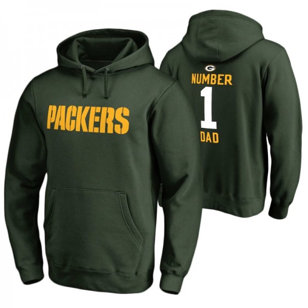 Green Bay Packers Number 1 Dad Pullover Hoodie - G...
