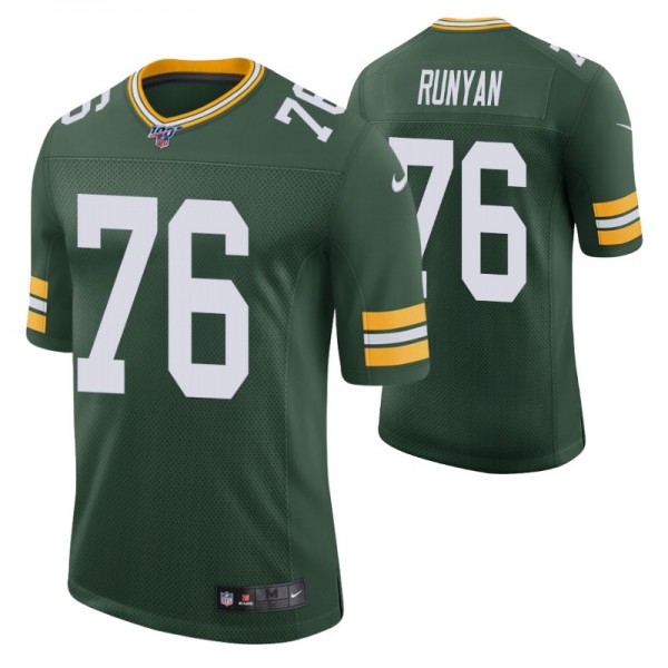 Packers Jon Runyan 2020 NFL Draft Green Jersey Vap...