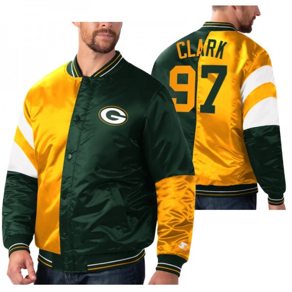 Green Bay Packers #97 Kenny Clark Green Gold Split...