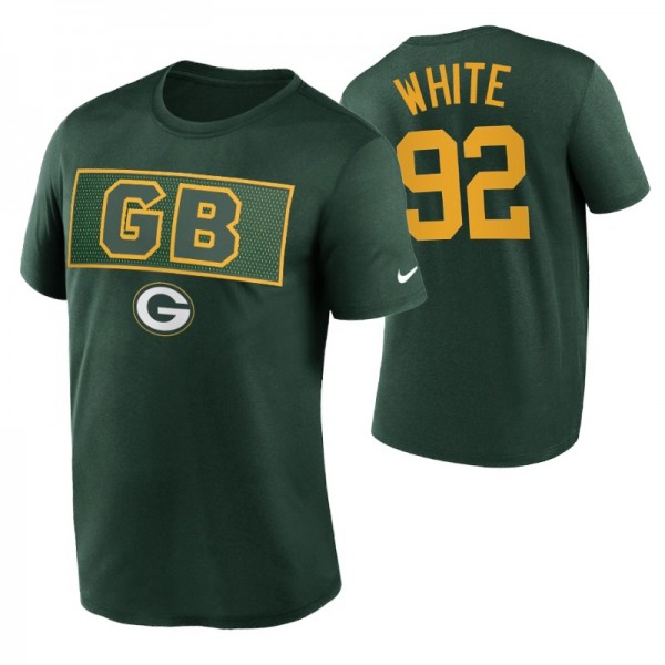 Alt Logo Green Bay Packers #92 Reggie White T-Shir...