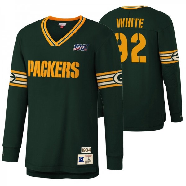 Men's Reggie White Green Bay Packers Green NFL 100 Team Inspired Long Sleeve T-Shirt
