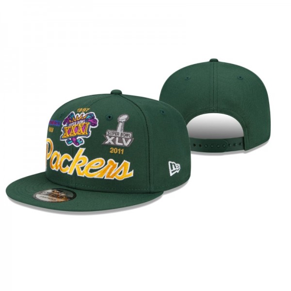 Green Bay Packers Retro Script 9FIFTY Super Bowl H...