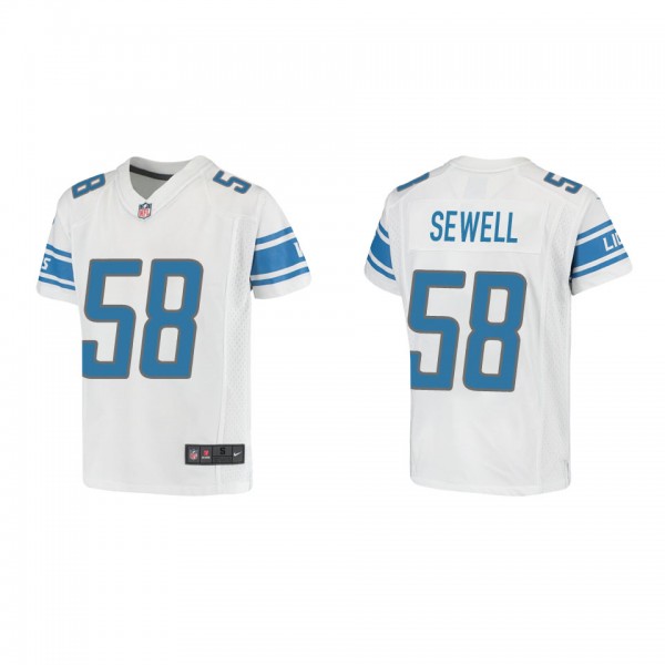 Youth Penei Sewell Detroit Lions White Game Jersey