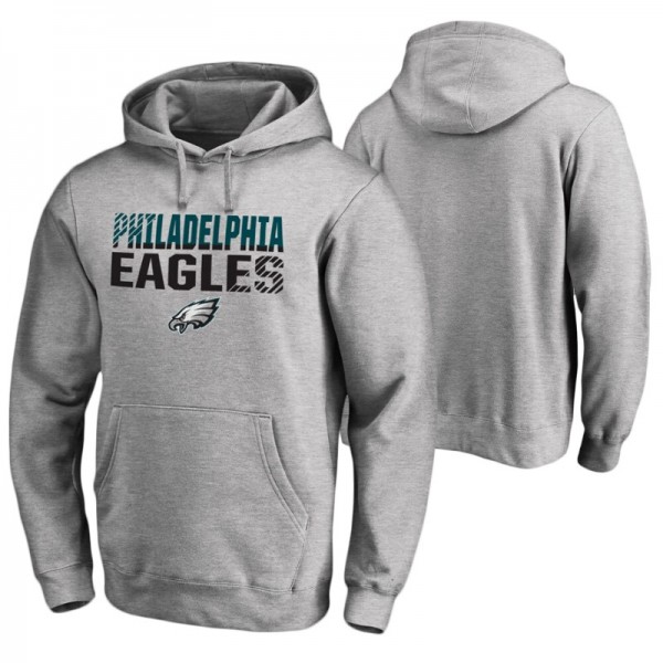 Philadelphia Eagles Ash Iconic Fade Out Pullover H...