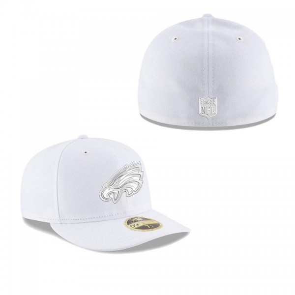 Men's Philadelphia Eagles White on White Low Profile 59FIFTY Fitted Hat