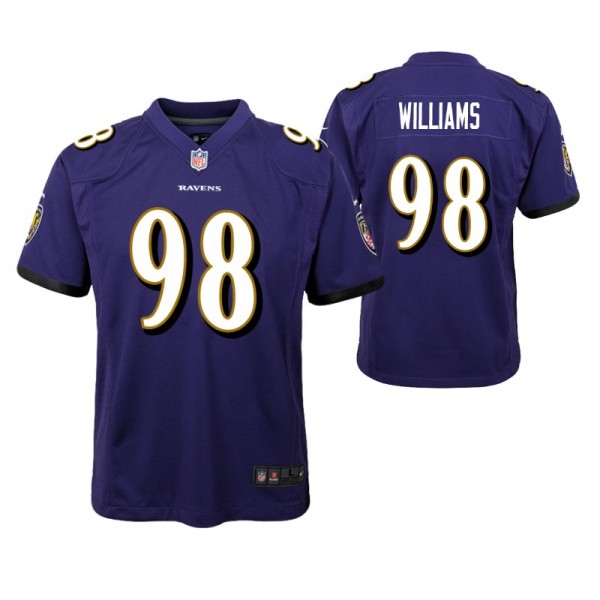 Youth - Baltimore Ravens #98 Brandon Williams Purp...
