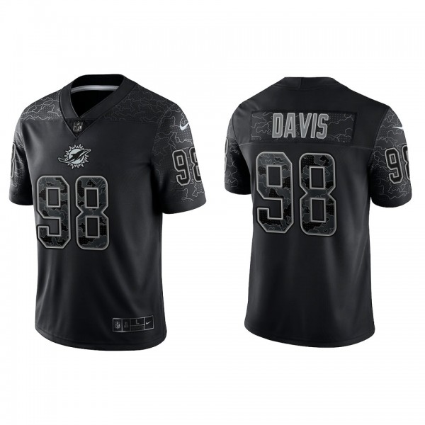 Raekwon Davis Miami Dolphins Black Reflective Limited Jersey