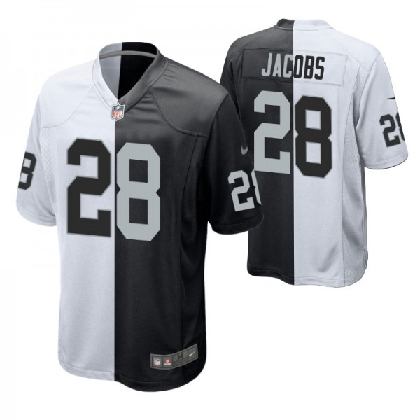 Men's Las Vegas Raiders Josh Jacobs #28 Split Blac...