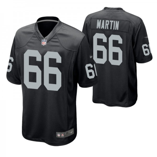 Las Vegas Raiders #66 Nick Martin Black Game Jerse...