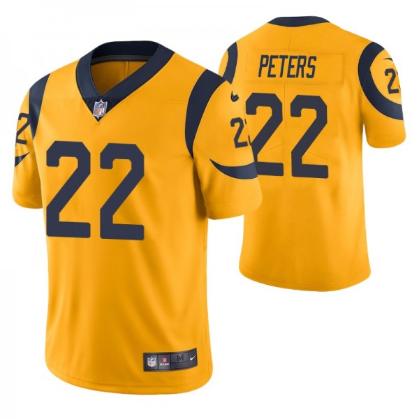 Men's - Los Angeles Rams #22 Marcus Peters Gold Ni...