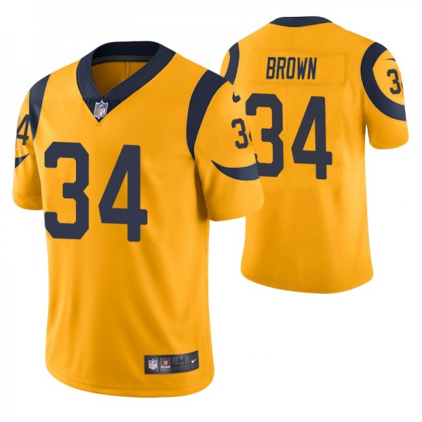 Men's - Los Angeles Rams #34 Malcolm Brown Gold Ni...