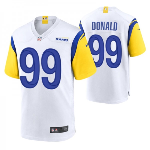 Los Angeles Rams #99 Aaron Donald Game White Alter...