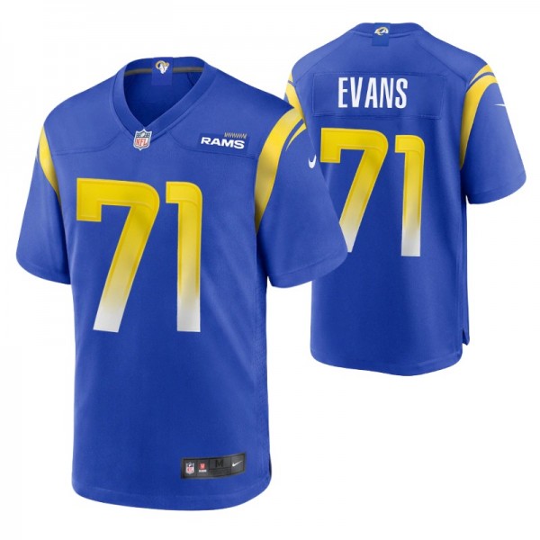 Bobby Evans Los Angeles Rams Royal Game Jersey - M...