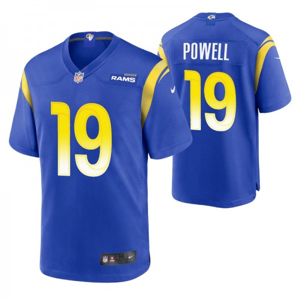 Los Angeles Rams Brandon Powell #19 Royal Game Jer...