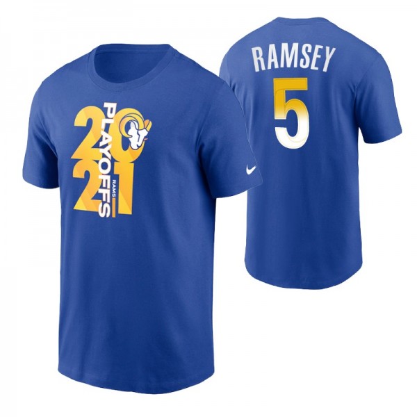 Los Angeles Rams 2021 NFL Playoffs #5 Jalen Ramsey...